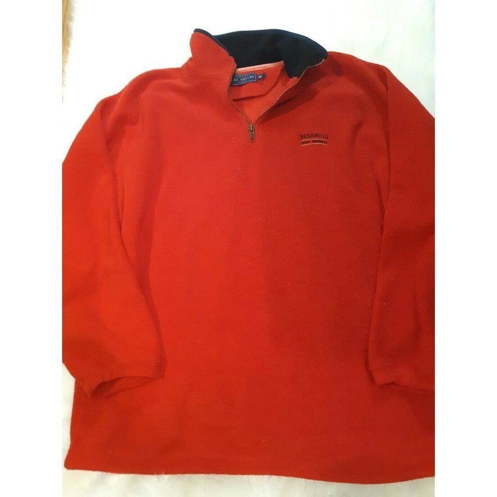 Lee Valley Ireland Sweater Jacket Bushmills Irish Whiskey Logo Red Size XXL